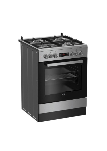 BEKO FSM62332DXT - Freestanding cooker - Stainless steel - Rotary - Stainless steel - Front - Electronic