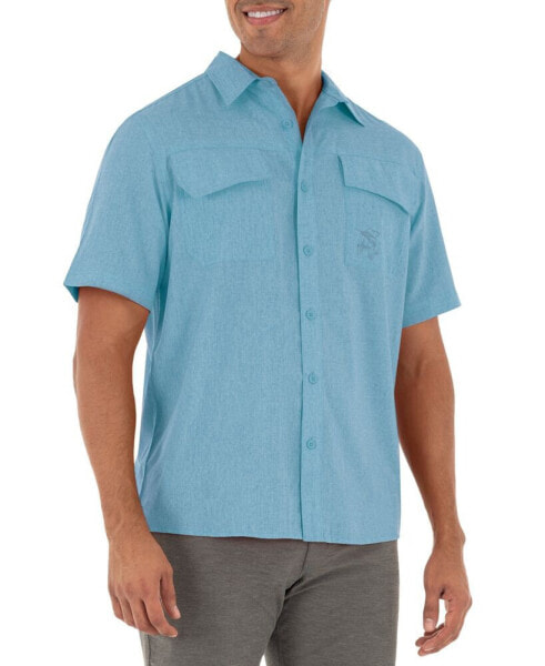 Men's Short Sleeve Heathered Fishing Shirt