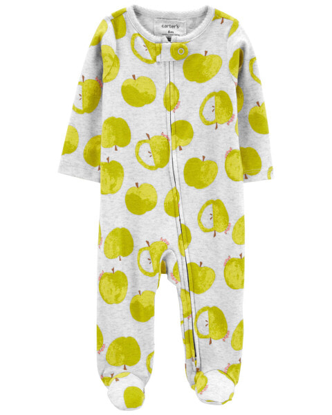 Baby Green Apple 2-Way Zip Sleep & Play Pajamas NB