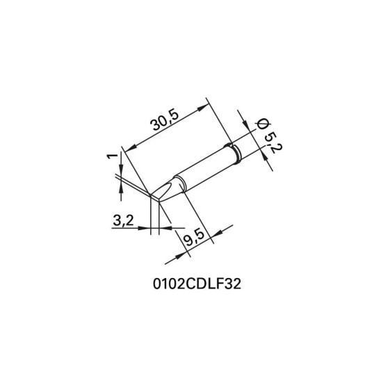 Ersa Lötspitze Serie 102 meißelförmig Breite 3,2 mm 0102 CDLF32/SB, VE: 2