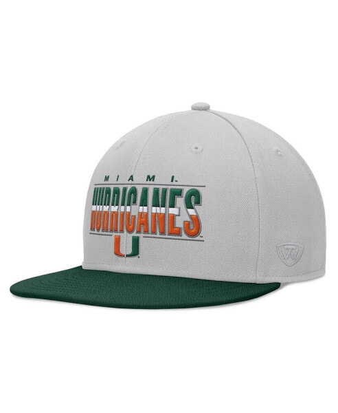 Men's Gray Miami Hurricanes Hudson Snapback Hat