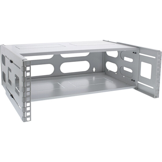 InLine 19" foldable rack - 4U - 24-40cm depth - with cover - grey
