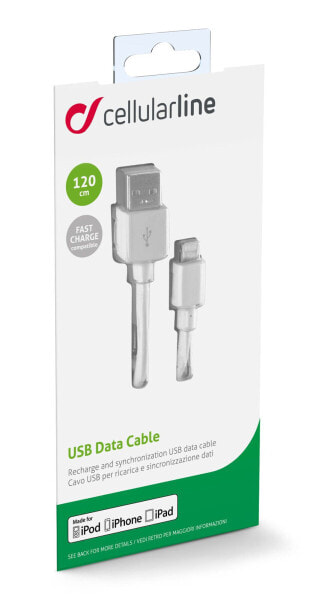 Cellularline Power Data Cable 1.2 m USB-A/Lightning White
