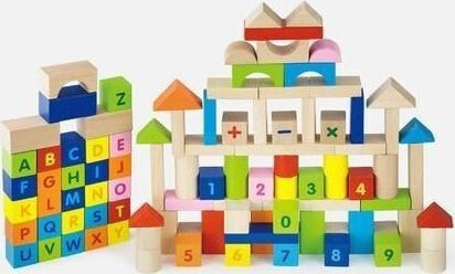 Кубики Viga Colorful Blocks with Letters and Numbers.