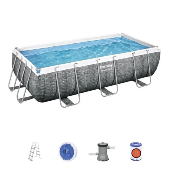 Бассейн Bestway Power Steel Oberirdischer Pool Rattan-Muster 404 x 201 x 100 cm