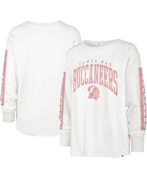 Women's White Distressed Tampa Bay Buccaneers Statement Long Sleeve T-shirt