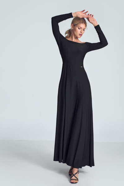 Платье длинное с рукавами Figl Sukienka M707 Черное