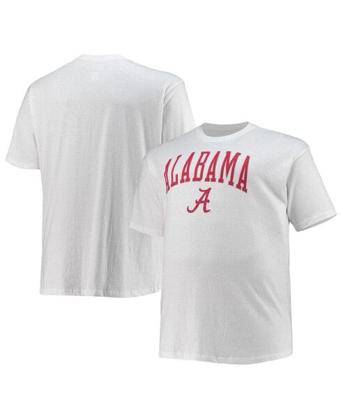 Men's White Alabama Crimson Tide Big and Tall Arch Over Wordmark T-shirt