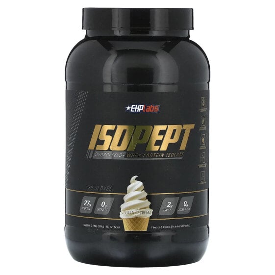 Сывороточный протеин EHPlabs IsoPept, гидролизованный изолят сывороточного протеина, ванильное мороженое, 2.15 фунта (974 г)