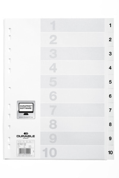 Durable 616202 - White - Various Office Accessory - 10 Sheets - White
