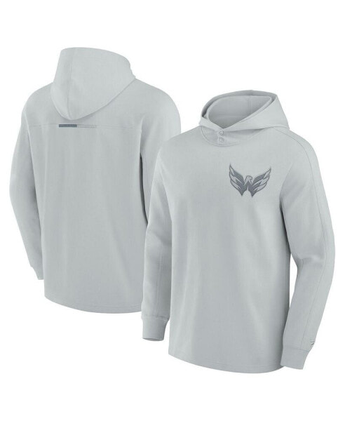 Men's Gray Washington Capitals Elements Lightweight Tri-Blend Fleece Hoodie