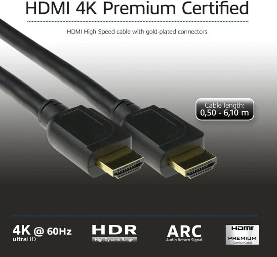ACT AK3944 - 2 m - HDMI Type A (Standard) - HDMI Type A (Standard) - 18 Gbit/s - Audio Return Channel (ARC) - Black