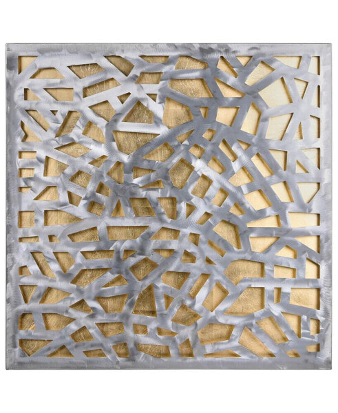 Enigma Polished Steel Leaf 3D Abstract Metal Wall Art, 32" x 32"