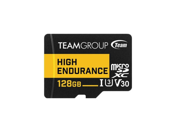 Team 128GB High Endurance microSDXC UHS-I U3, V30 Memory Card with Adapter, Spee