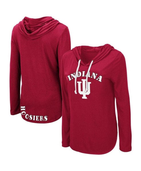 Women's Crimson Indiana Hoosiers My Lover Lightweight Hooded Long Sleeve T-shirt