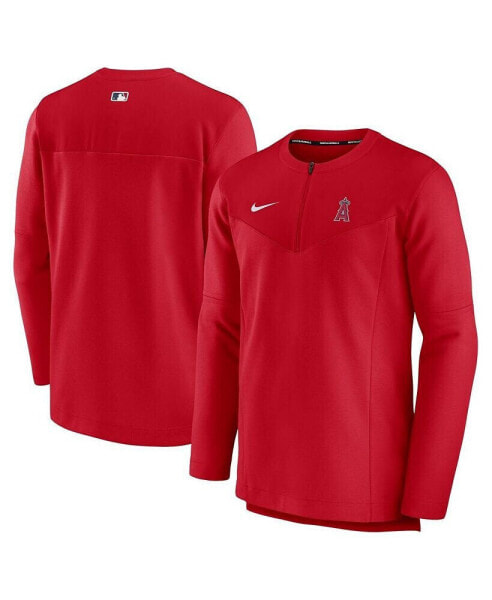 Men's Red Los Angeles Angels Authentic Collection Game Time Performance Half-Zip Top
