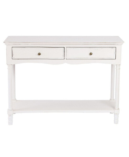 31.5" Medium Density Fiberboard, Wood 2-Drawer 1-Shelf Console and Entry Table