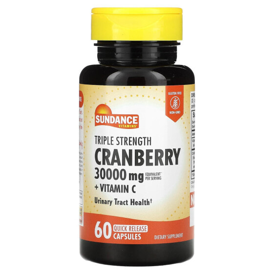 Витамины для здоровья мочеполовой системы Sundance Vitamins Мощный клюквенный экстракт, 10 000 мг, 60 капсул быстрого действия