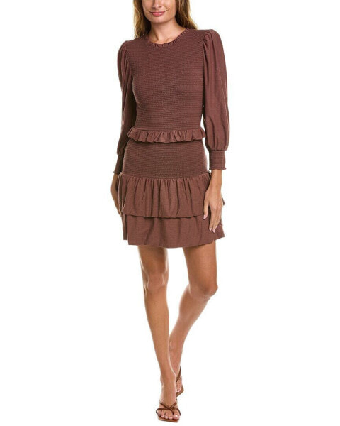 Nation Ltd Abby Demure Party Mini Dress Women's Brown L