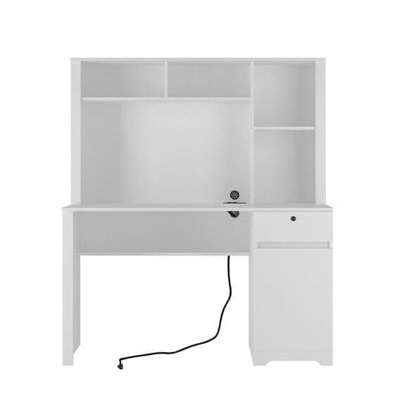 Home Office Desk, Storage Workbench with Charging Station