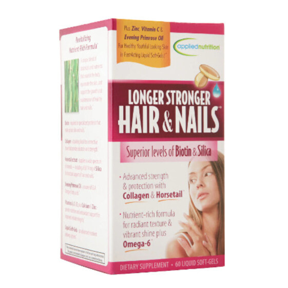 Applied Nutrition, Более длинные и сильные волосы и ногти, 60 жидких гелевых капсул