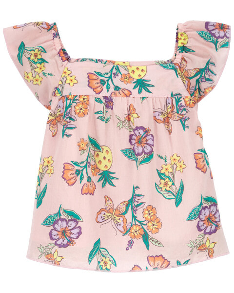 Toddler Floral Lawn Top 2T
