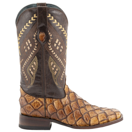 Мужские ботинки Ferrini Bronco Pirarucu Square Toe Cowboy коричневые 43393-61