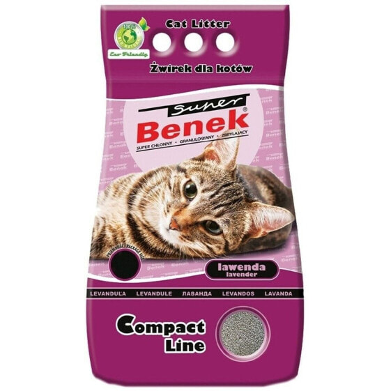 Песок для кошек устранитель запаха Super Benek Compact Lawenda Серый 25 L