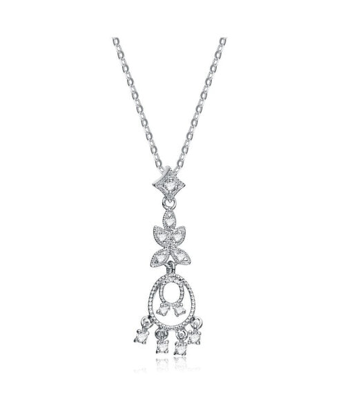 Sterling Silver White Gold Plated Cubic Zirconia Pendant