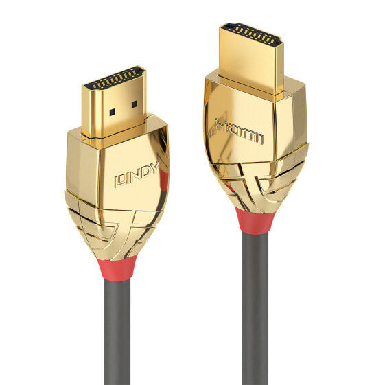 Кабель HDMI высокой скорости - золотая линия - 2 м - HDMI Type A (стандарт) - HDMI Type A (стандарт) - 4096 x 2160 пикселей - 18 Гбит/с - серый Lindy