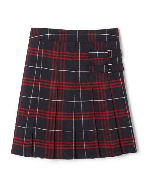 Little Girls Adjustable Waist Plaid Two-Tab Scooter Plaid Skirt