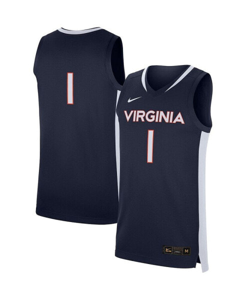 Мужская майка Nike Virginia Cavaliers Replica Баскетбольная Jersey с номером #1 синего цвета