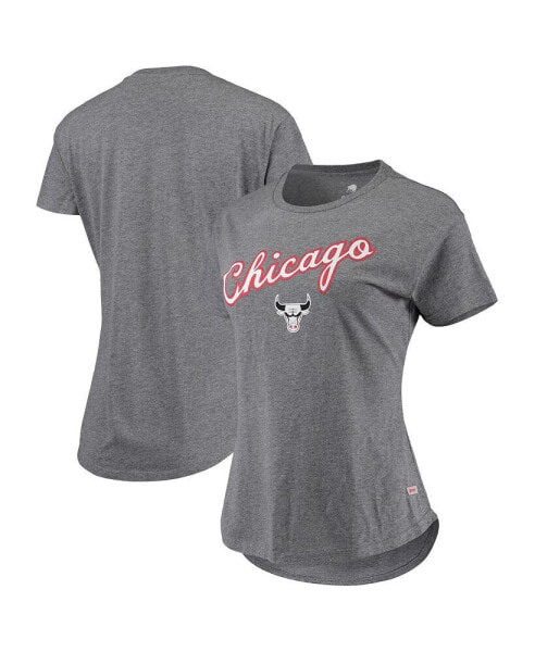 Футболка Sportiqe женская серого цвета Chicago Bulls City Edition Phoebe из трикотажа