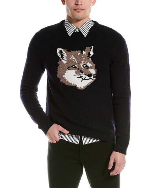 Maison Kitsune Big Fox Wool Crewneck Sweater Men's