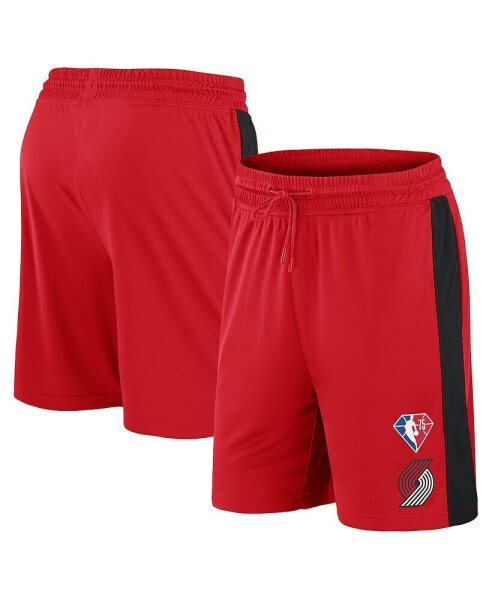 Men's Red Portland Trail Blazers 75th Anniversary Downtown Performance Practice Shorts