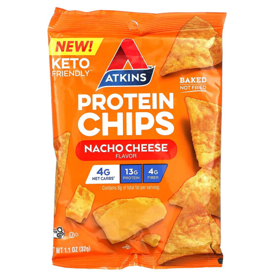 Protein Chips, Nacho Cheese, 8 Bags, 1.1 oz (32 g) Each