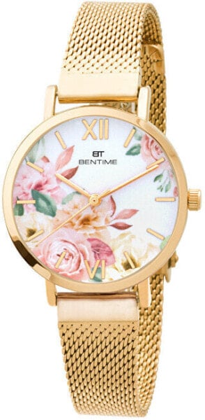 Women's floral watch 008-9MB-PT610119B