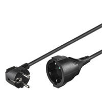 Wentronic Goobay Extension Lead Earth Contact, 10 m, Black, 10 m, Power plug type F, Power plug type F, H05VV-F3G, 250 V