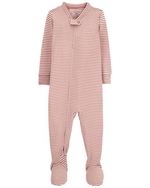 Toddler 1-Piece Striped PurelySoft Footie Pajamas 2T