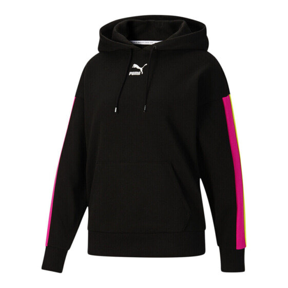 Puma Clsx Logo Pullover Hoodie Womens Black Casual Outerwear 589768-56