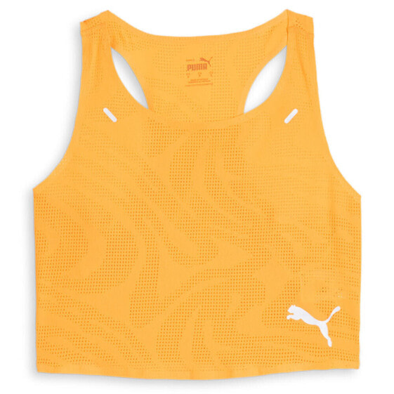 Puma Run Ultraspun Scoop Neck Crop Top Womens Orange Casual Tops 52506099