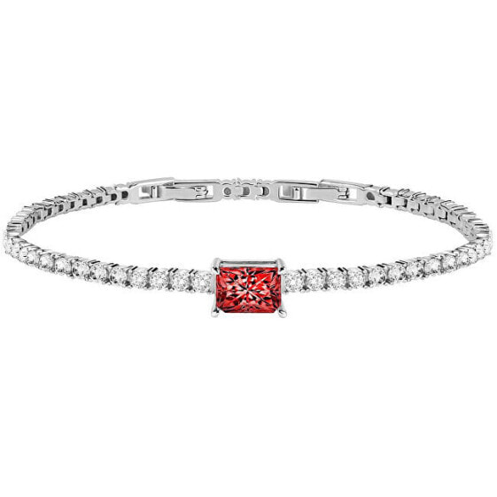 Modern silver bracelet with Tesori SAIW92 crystals