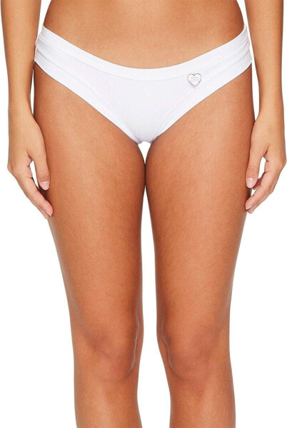 Body Glove 174924 Womens Solid Low Rise Bikini Bottom Swimsuit White Size Medium