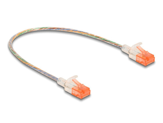 Delock RJ45 Netzwerkkabel Cat.6A U/UTP Slim 0.3 m transparent - Network - CAT 6a