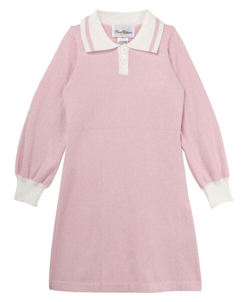 Toddler & Little Girls Collared Fit and Flare Sweater Dress