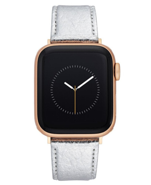 Ремешок для часов Anne Klein Серебристый Ананасные Кожаный Band Совместимый с Apple Watch 42/44/45/Ultra/Ultra 2