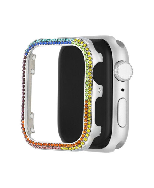 Women's Mixed Metal Apple Watch Bumper Accented with Rainbow Crystals, 44mm