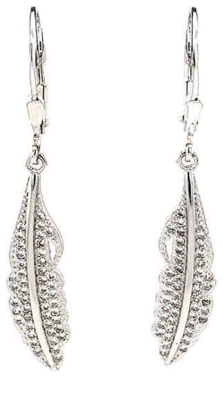 Stunning silver earrings with zircons E0001835