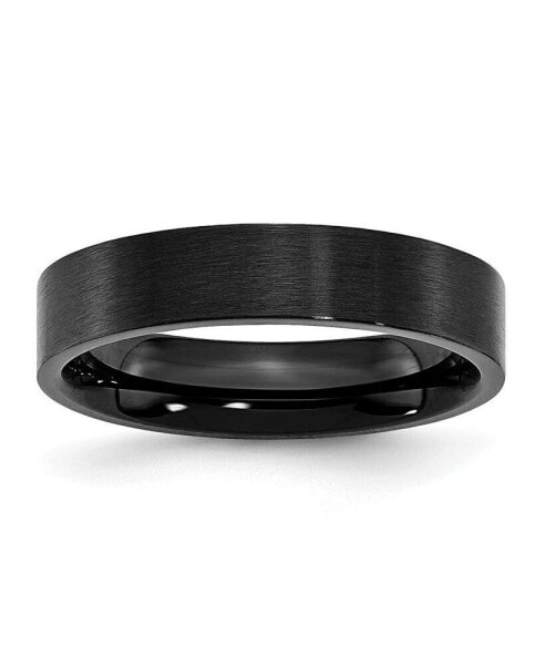 Stainless Steel Brushed Black IP-plated 5mm Flat Band Ring