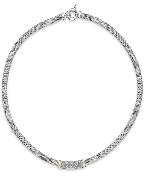 Macy's diamond Mesh Collar Necklace in 14k Gold and Sterling Silver (1/4 ct. t.w.)